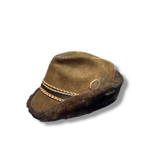 Vintage Wolverine Bavarian Alpine Hat with Faux Fur Trim – Medium Size, Unique